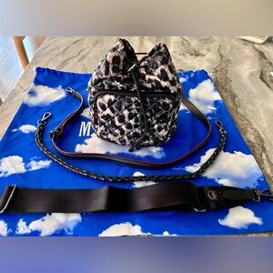 MZ Wallace Black and Gray Crossbody Bag